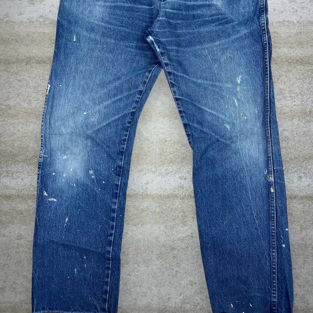 Vintage 90s Wrangler Jeans 38x32 Regular Straight Leg Fit Paint Made in USA - Picture 5 of 5